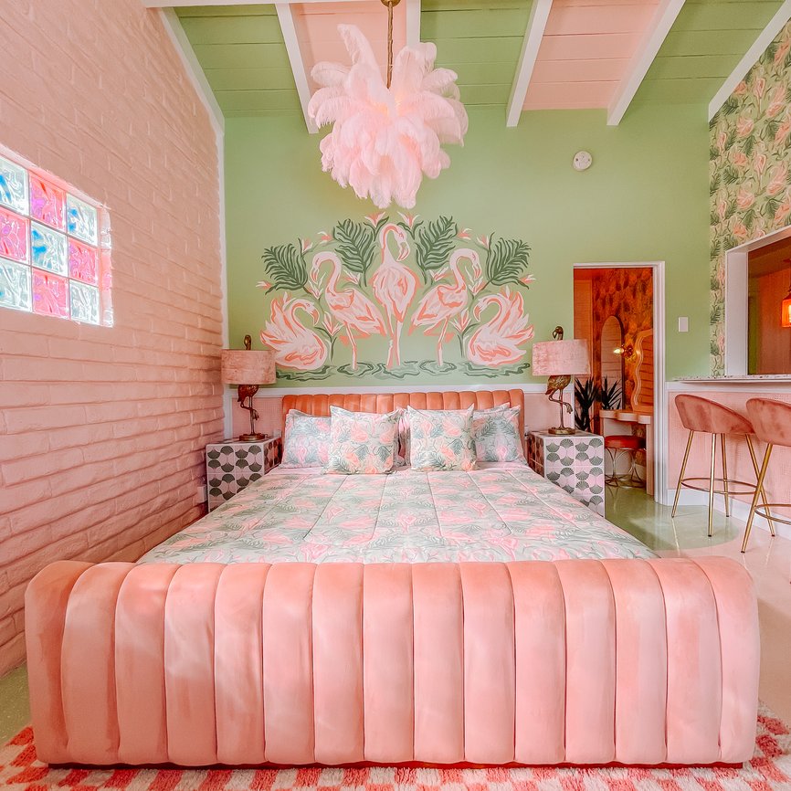 Pink Flamingo at Trixie Motel Palm Springs